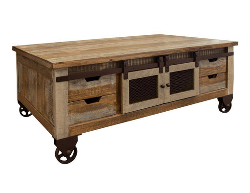 Antique Multicolor 8 Drawers, 4 Doors Cocktail Table image