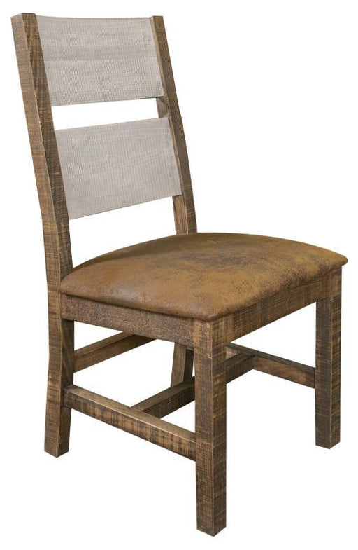 Pueblo Gray Solid Wood Chair w/Fabric Seat** image