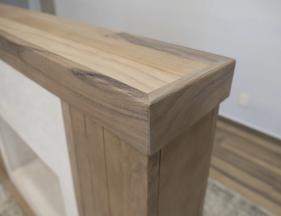 Natural Parota Electric Fireplace Console